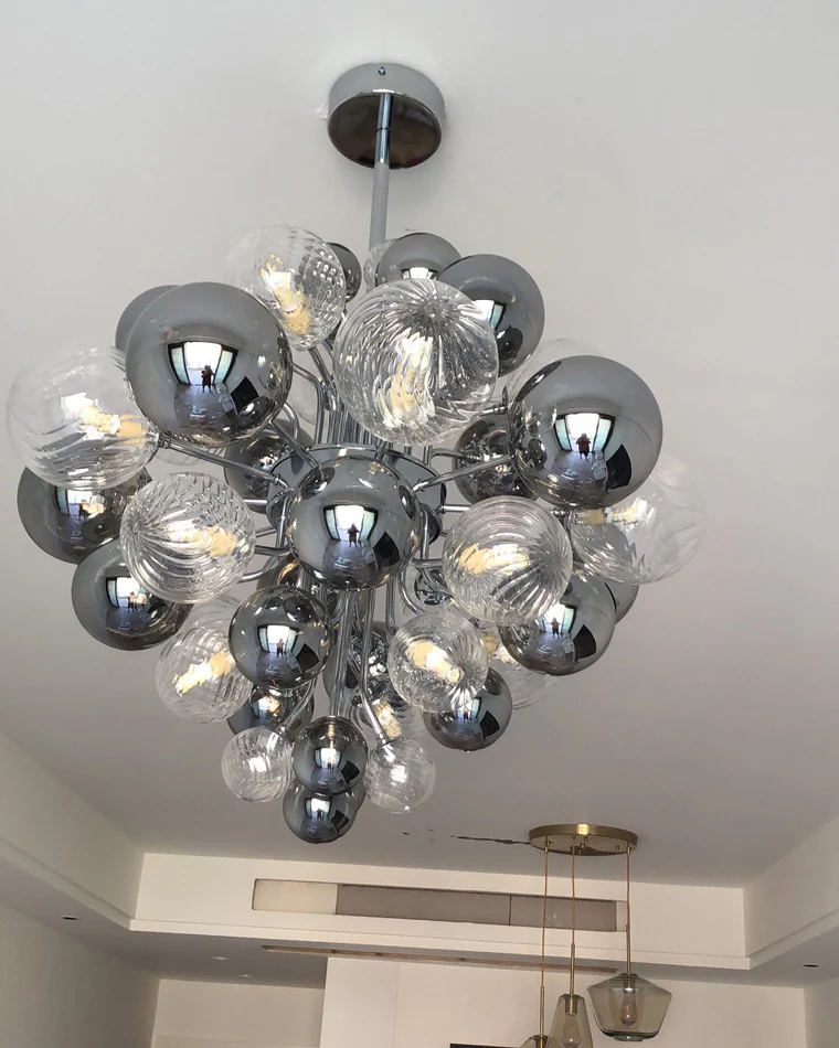 WOMO Smoked Glass Bubble Chandelier-WM2198 - Image 5
