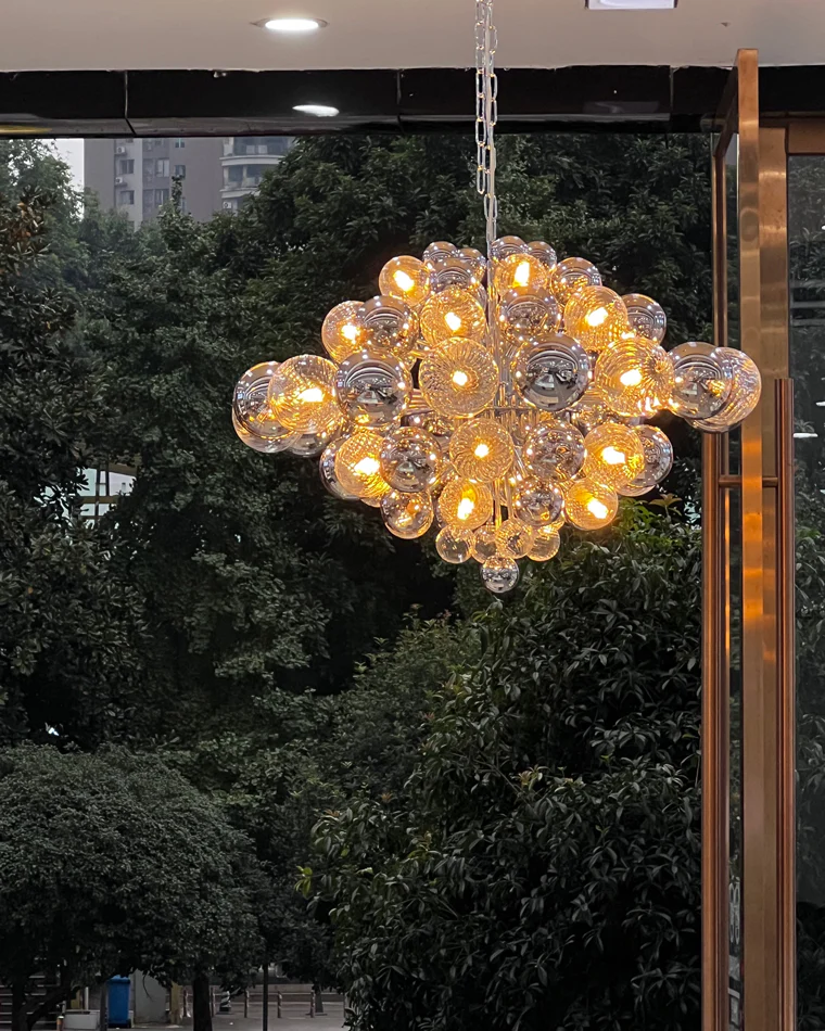 WOMO Smoked Glass Bubble Chandelier-WM2198 - Image 8