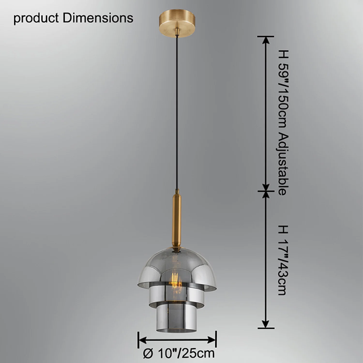 WOMO Glass Bell Pendant Light-WM2789 - Image 19