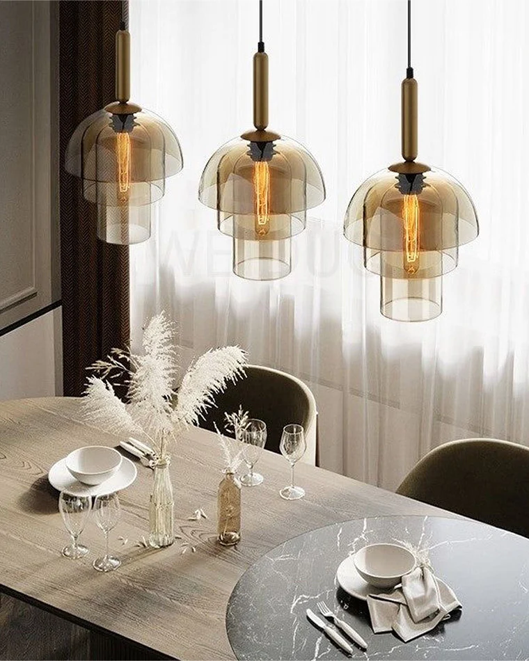 WOMO Glass Bell Pendant Light-WM2789 - Image 3