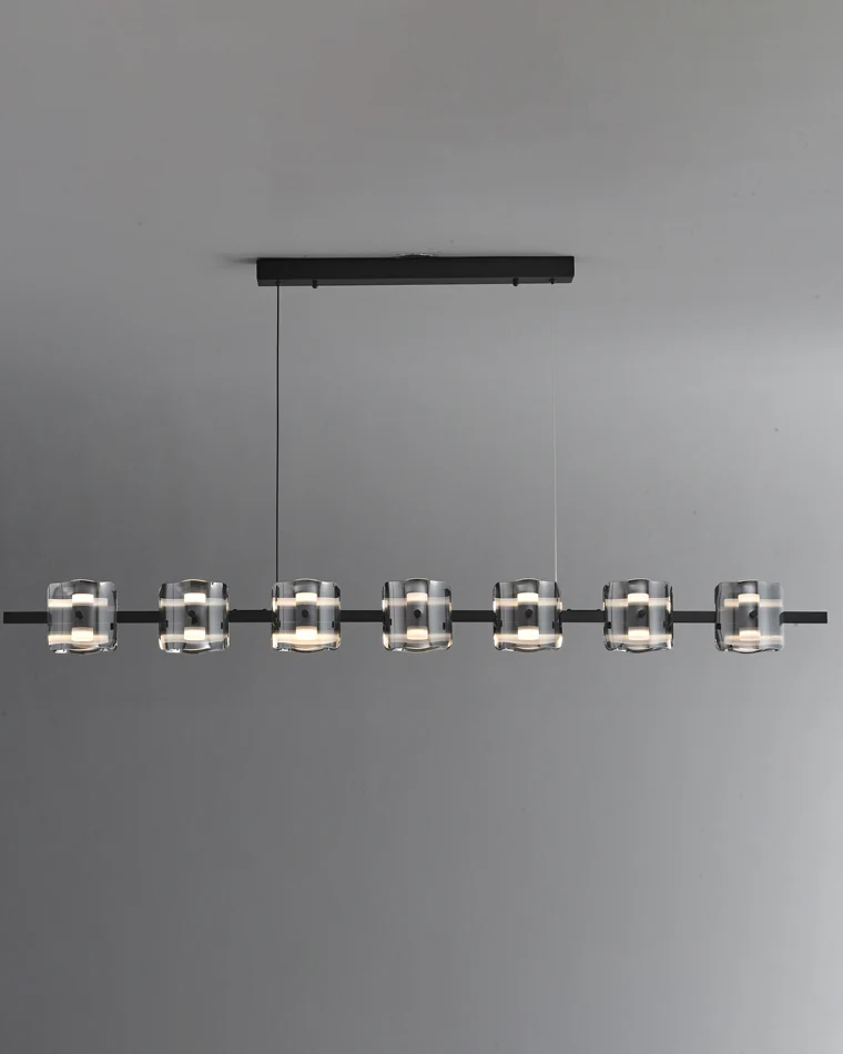 WOMO Glass Brass Linear Chandelier-WM2219A - Image 11