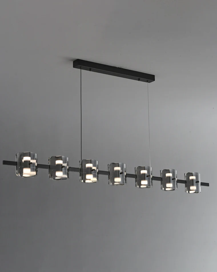 WOMO Glass Brass Linear Chandelier-WM2219A - Image 13