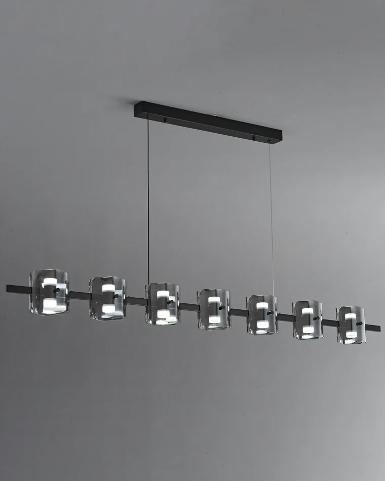 WOMO Glass Brass Linear Chandelier-WM2219A - Image 14