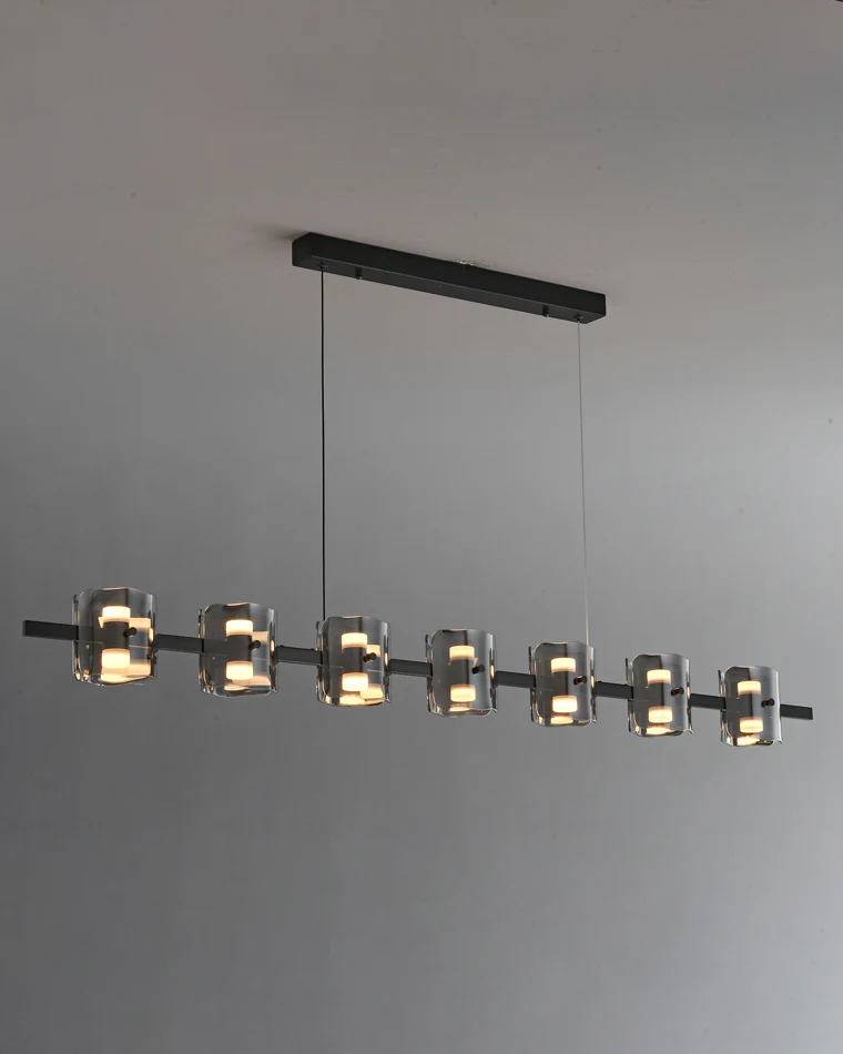 WOMO Glass Brass Linear Chandelier-WM2219A - Image 16