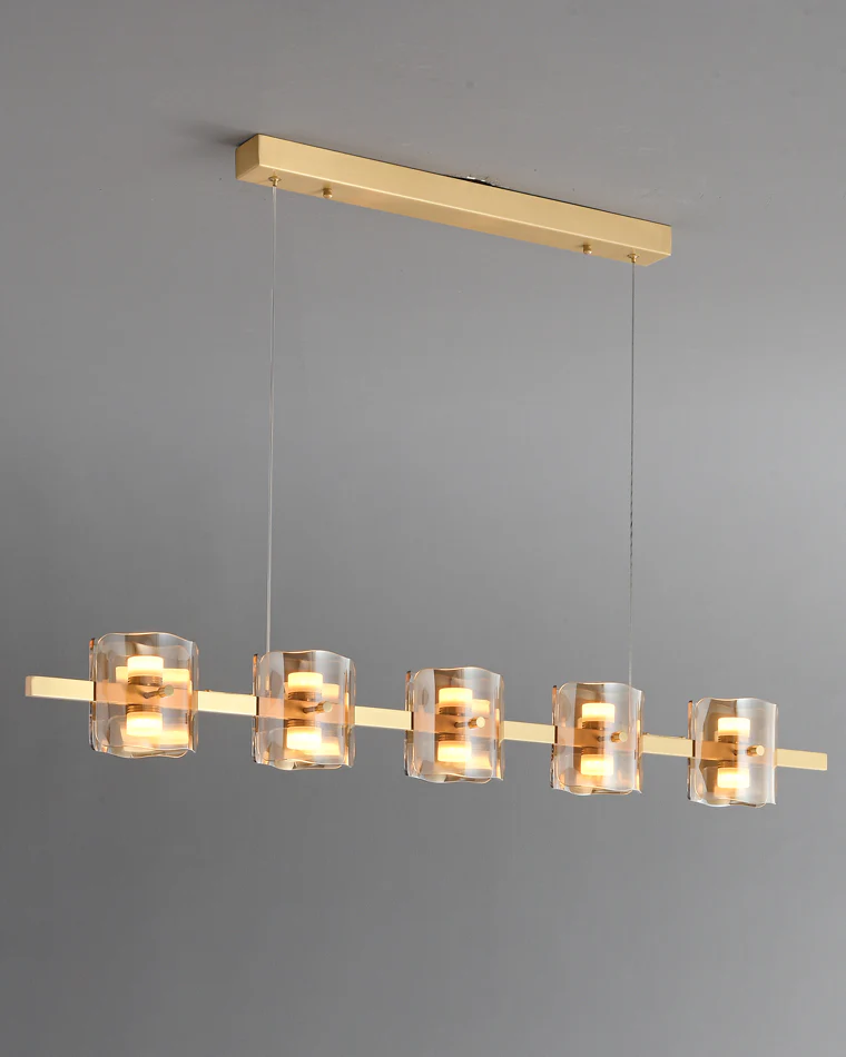 WOMO Glass Brass Linear Chandelier-WM2219A - Image 18