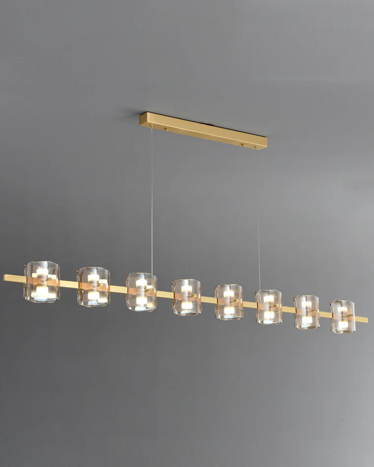 WOMO Glass Brass Linear Chandelier-WM2219A - Image 21