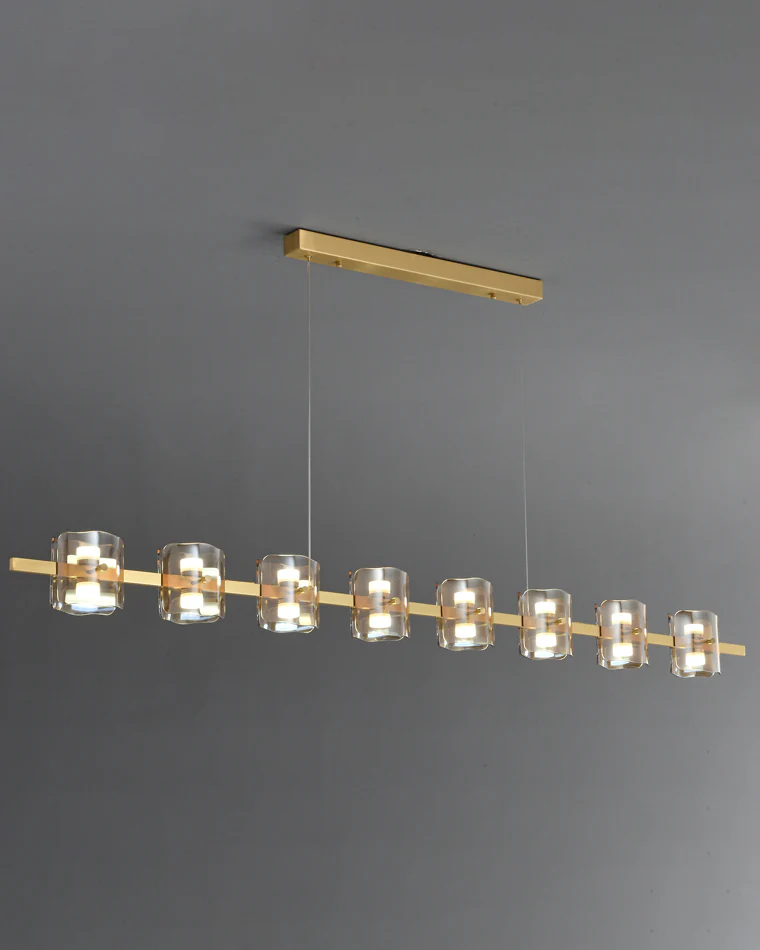 WOMO Glass Brass Linear Chandelier-WM2219A - Image 23