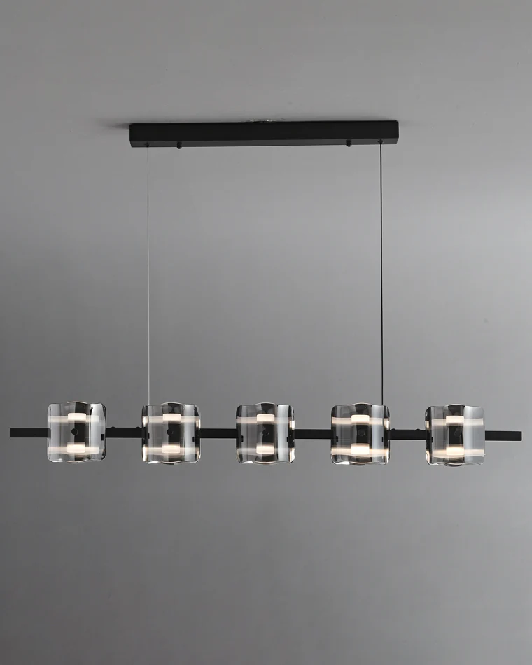 WOMO Glass Brass Linear Chandelier-WM2219A - Image 24
