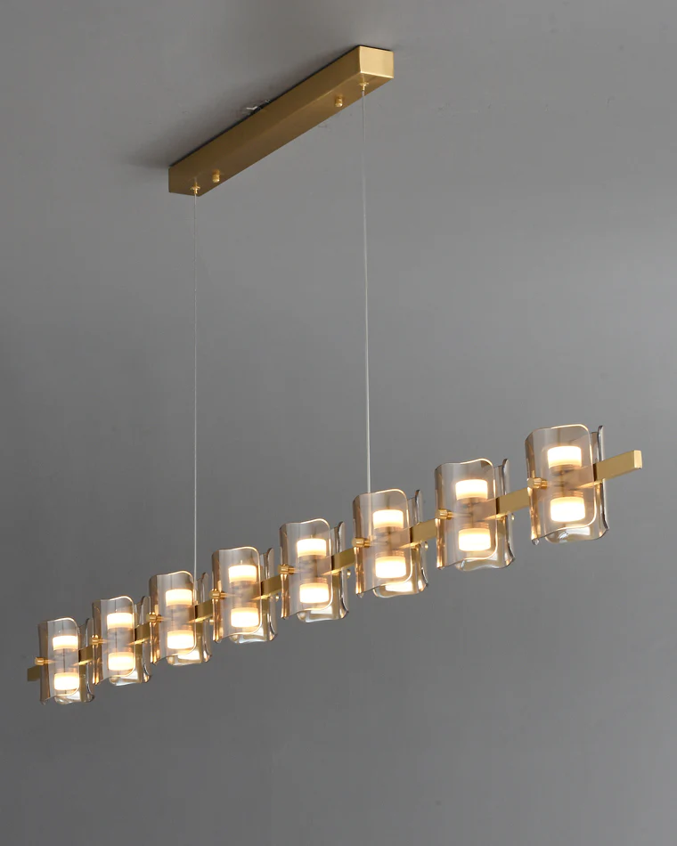 WOMO Glass Brass Linear Chandelier-WM2219A - Image 29
