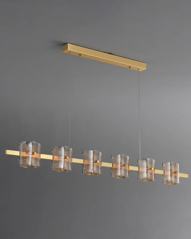 WOMO Glass Brass Linear Chandelier-WM2219A - Image 33