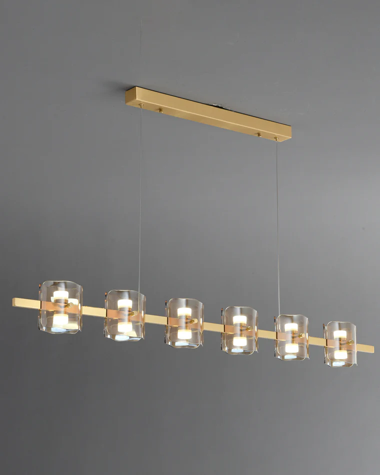 WOMO Glass Brass Linear Chandelier-WM2219A - Image 36