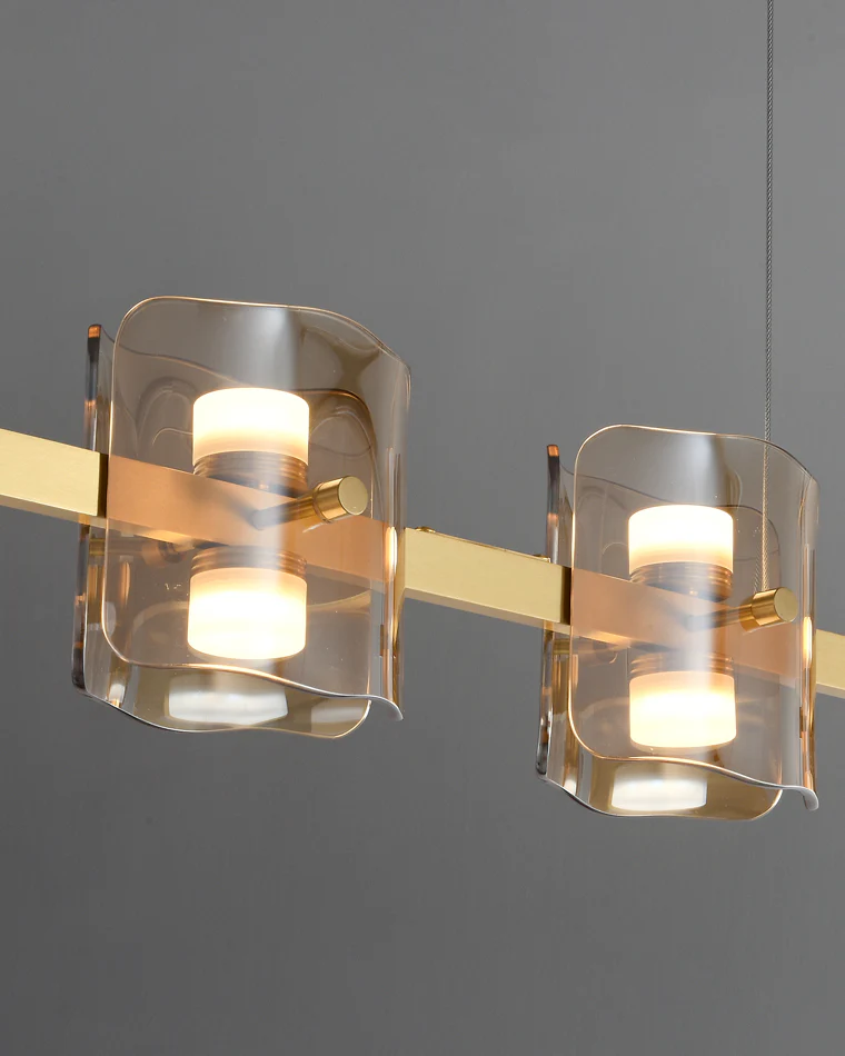 WOMO Glass Brass Linear Chandelier-WM2219A - Image 38