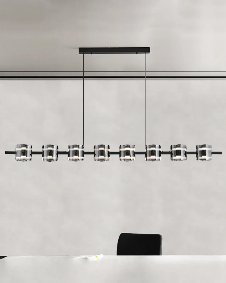 WOMO Glass Brass Linear Chandelier-WM2219A - Image 4