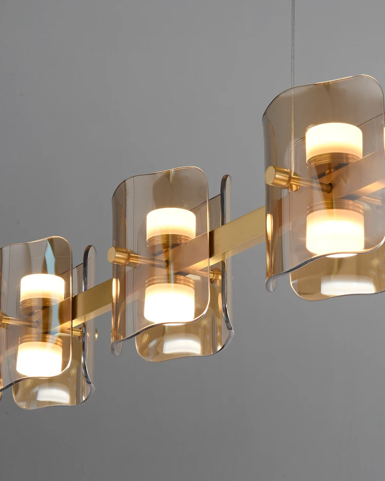 WOMO Glass Brass Linear Chandelier-WM2219A - Image 41