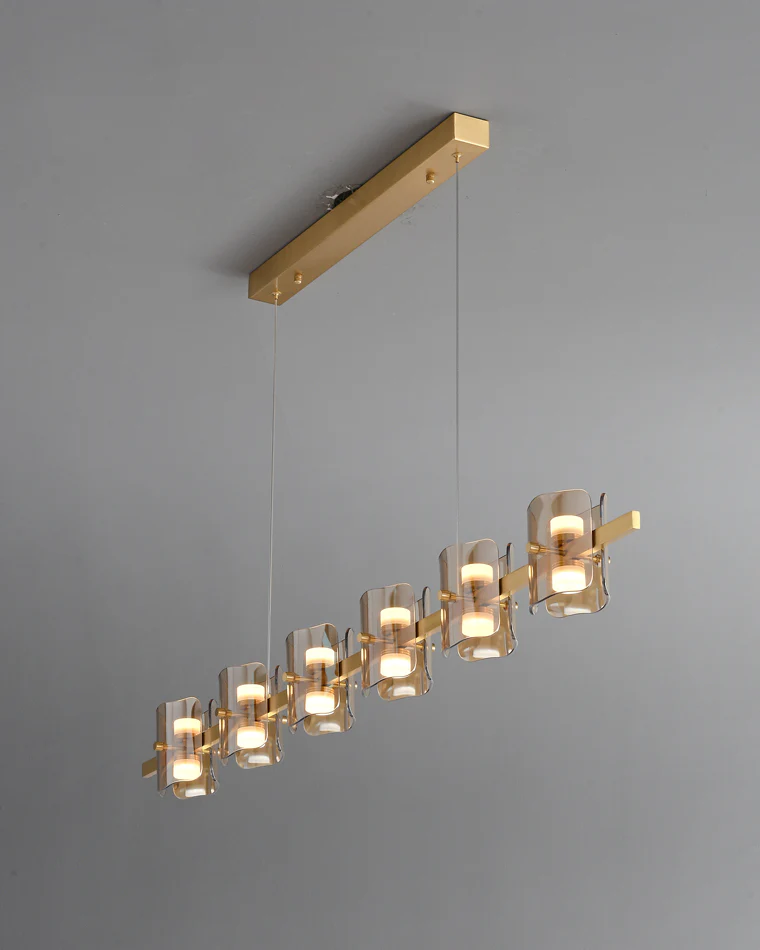 WOMO Glass Brass Linear Chandelier-WM2219A - Image 43