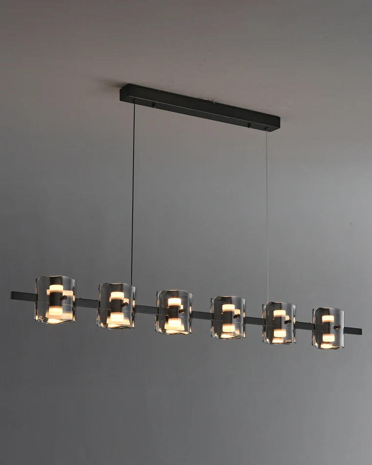 WOMO Glass Brass Linear Chandelier-WM2219A - Image 44