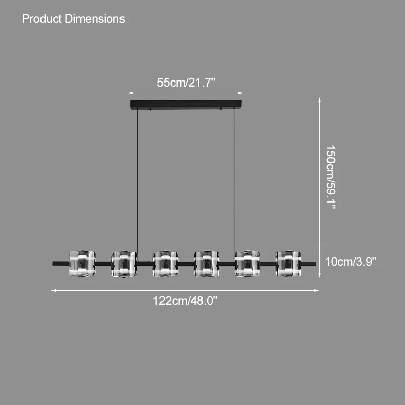 WOMO Glass Brass Linear Chandelier-WM2219A - Image 49