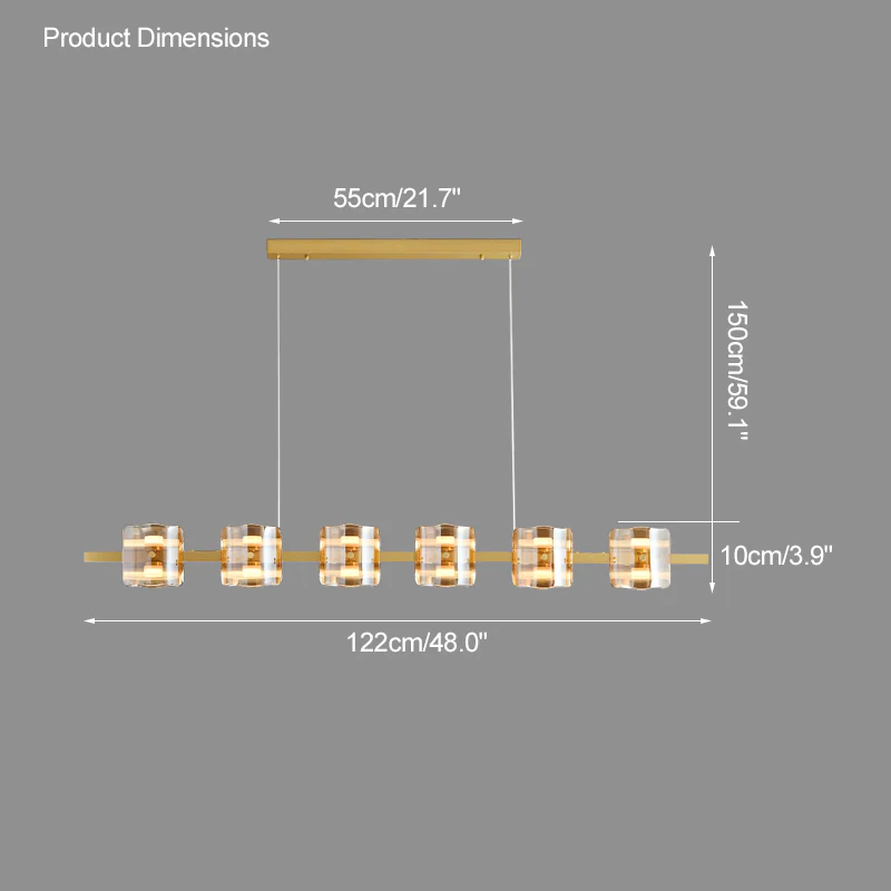 WOMO Glass Brass Linear Chandelier-WM2219A - Image 53