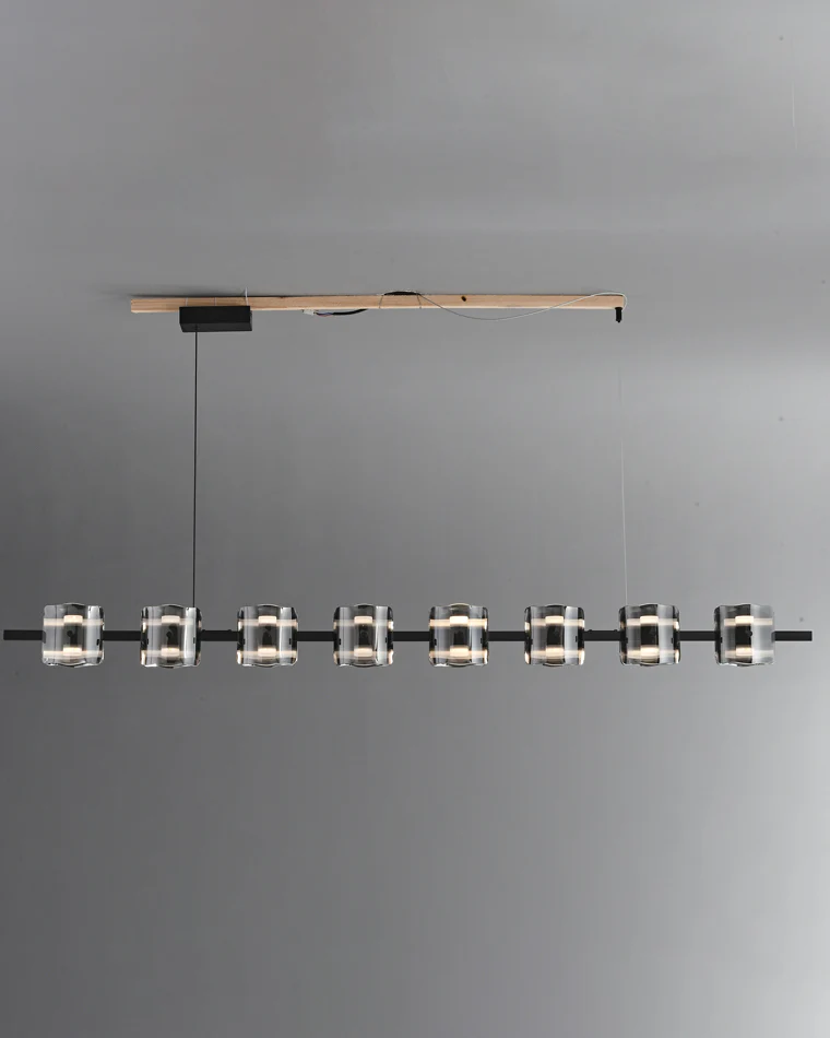 WOMO Glass Brass Linear Chandelier-WM2219B - Image 12