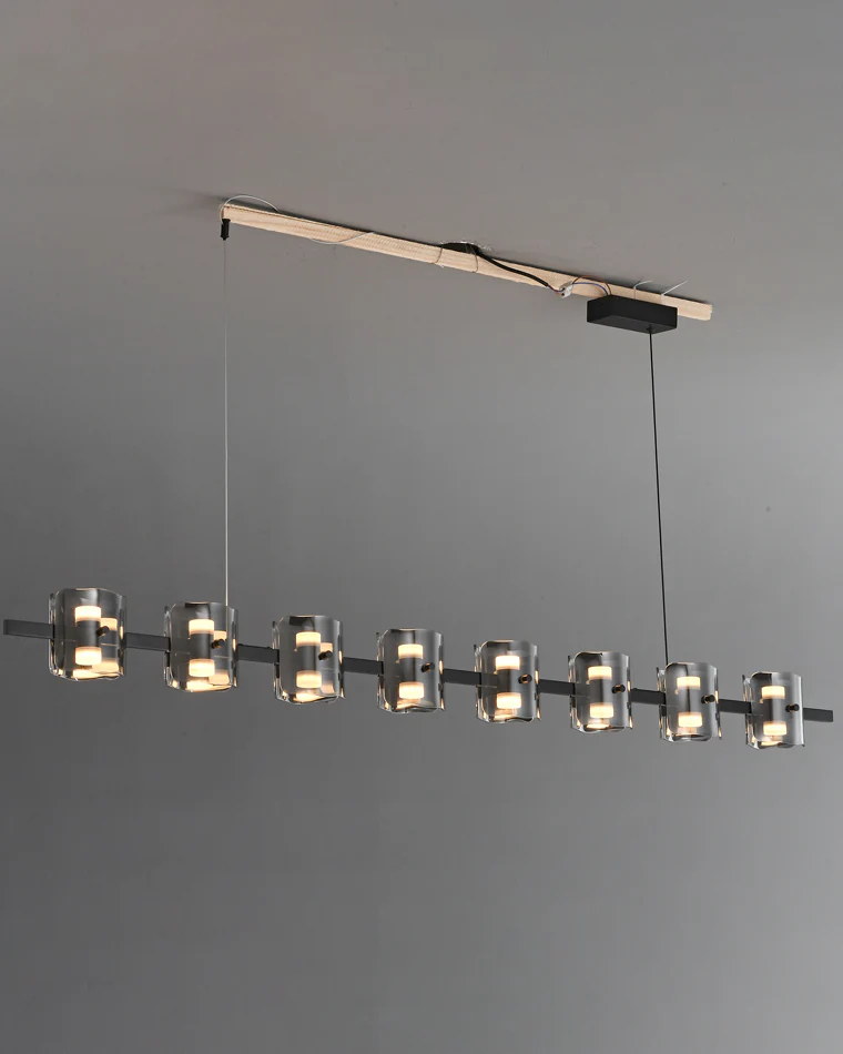 WOMO Glass Brass Linear Chandelier-WM2219B - Image 13