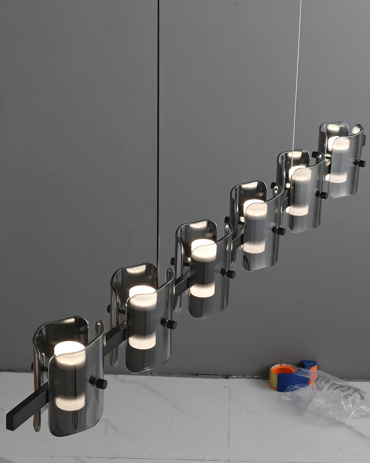 WOMO Glass Brass Linear Chandelier-WM2219B - Image 22