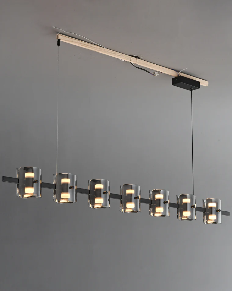 WOMO Glass Brass Linear Chandelier-WM2219B - Image 26