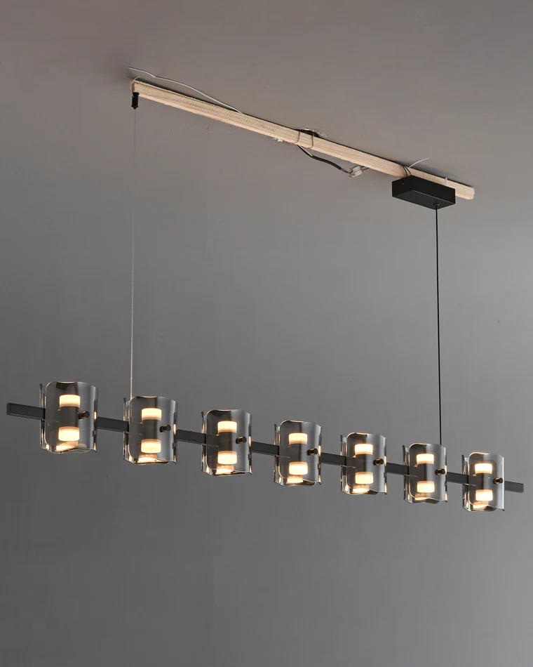 WOMO Glass Brass Linear Chandelier-WM2219B - Image 27