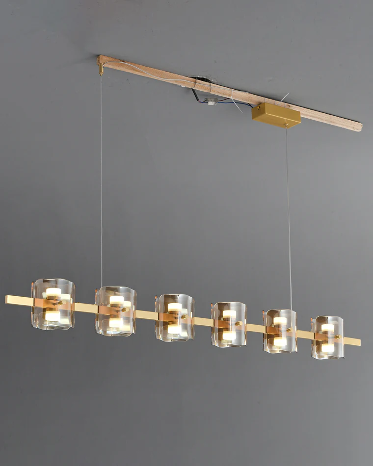 WOMO Glass Brass Linear Chandelier-WM2219B - Image 32