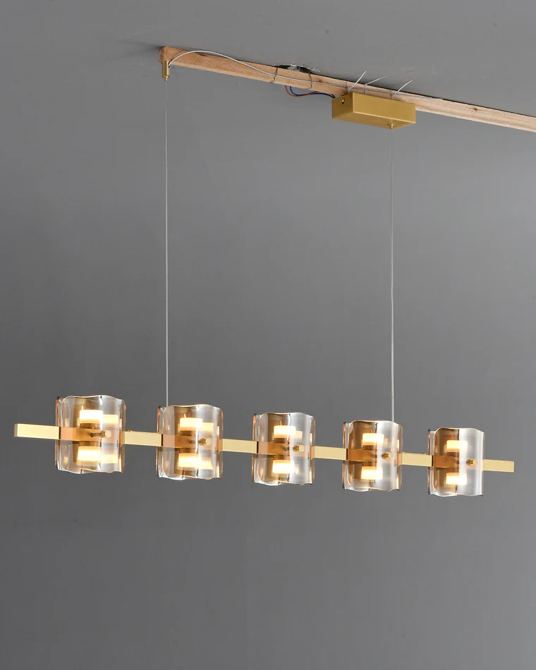 WOMO Glass Brass Linear Chandelier-WM2219B - Image 37
