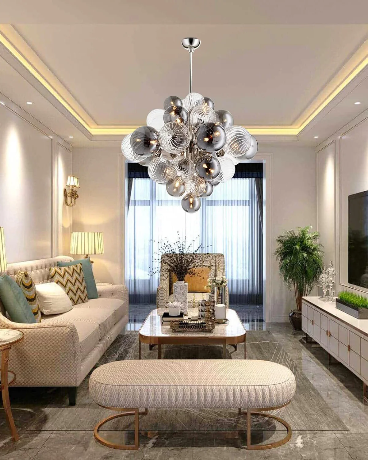 WOMO Glass Bubble Chandelier-WM2456 - Image 5