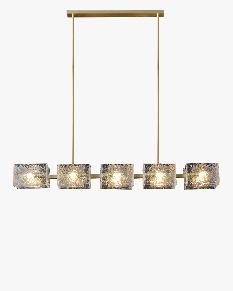 WOMO Textured Glass Linear Chandelier-WM2175