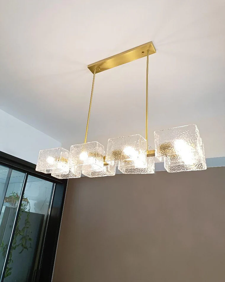 WOMO Textured Glass Linear Chandelier-WM2175 - Image 12