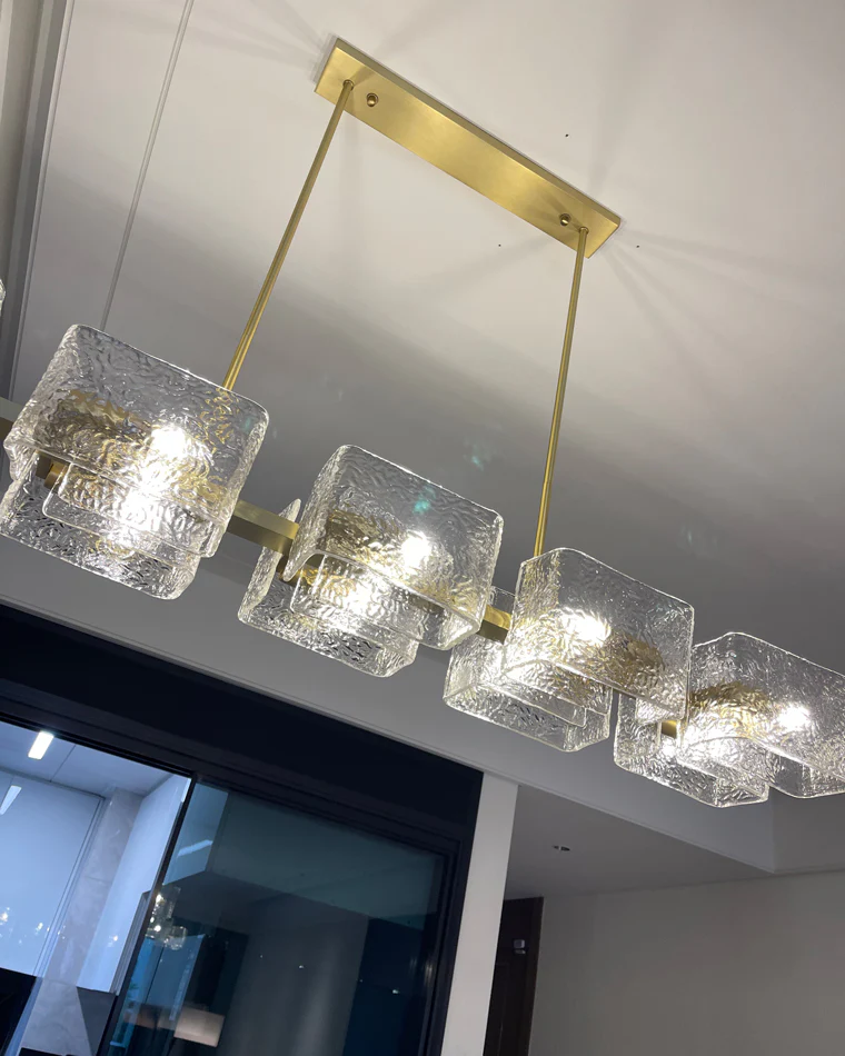 WOMO Textured Glass Linear Chandelier-WM2175 - Image 13