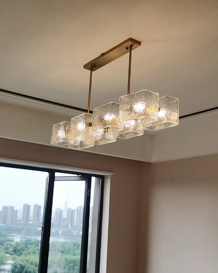 WOMO Textured Glass Linear Chandelier-WM2175 - Image 15