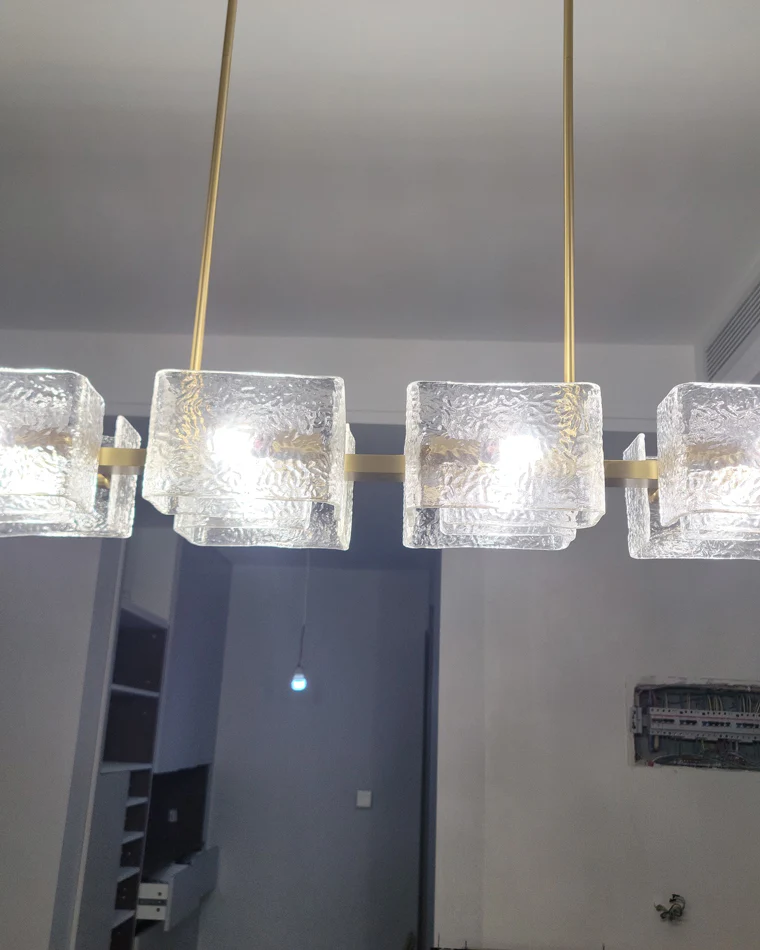 WOMO Textured Glass Linear Chandelier-WM2175 - Image 17