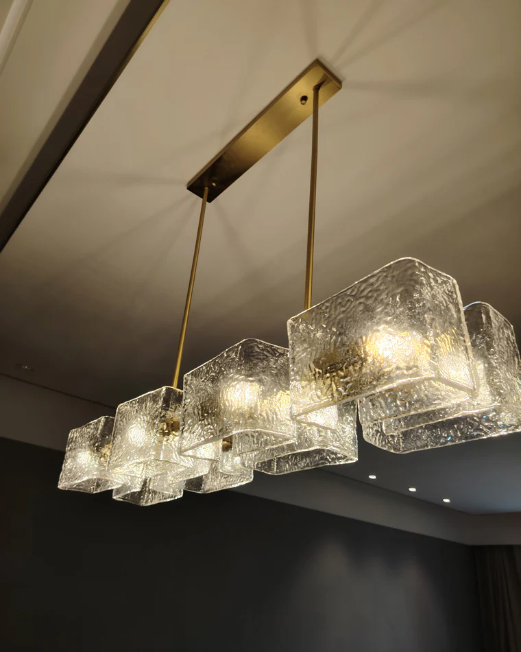 WOMO Textured Glass Linear Chandelier-WM2175 - Image 18