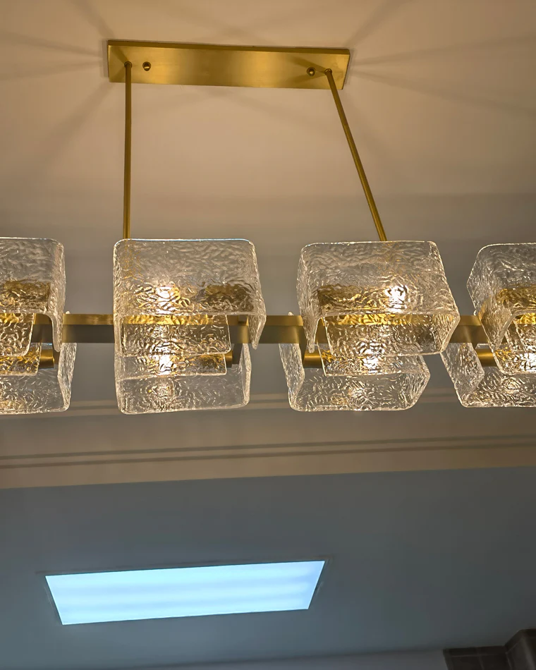 WOMO Textured Glass Linear Chandelier-WM2175 - Image 19