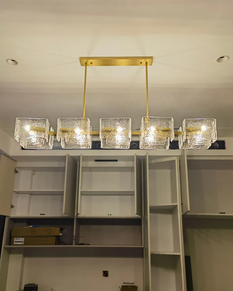 WOMO Textured Glass Linear Chandelier-WM2175 - Image 21