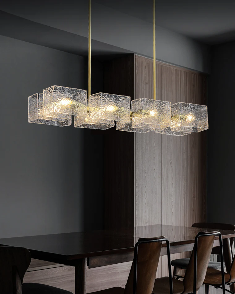 WOMO Textured Glass Linear Chandelier-WM2175 - Image 22