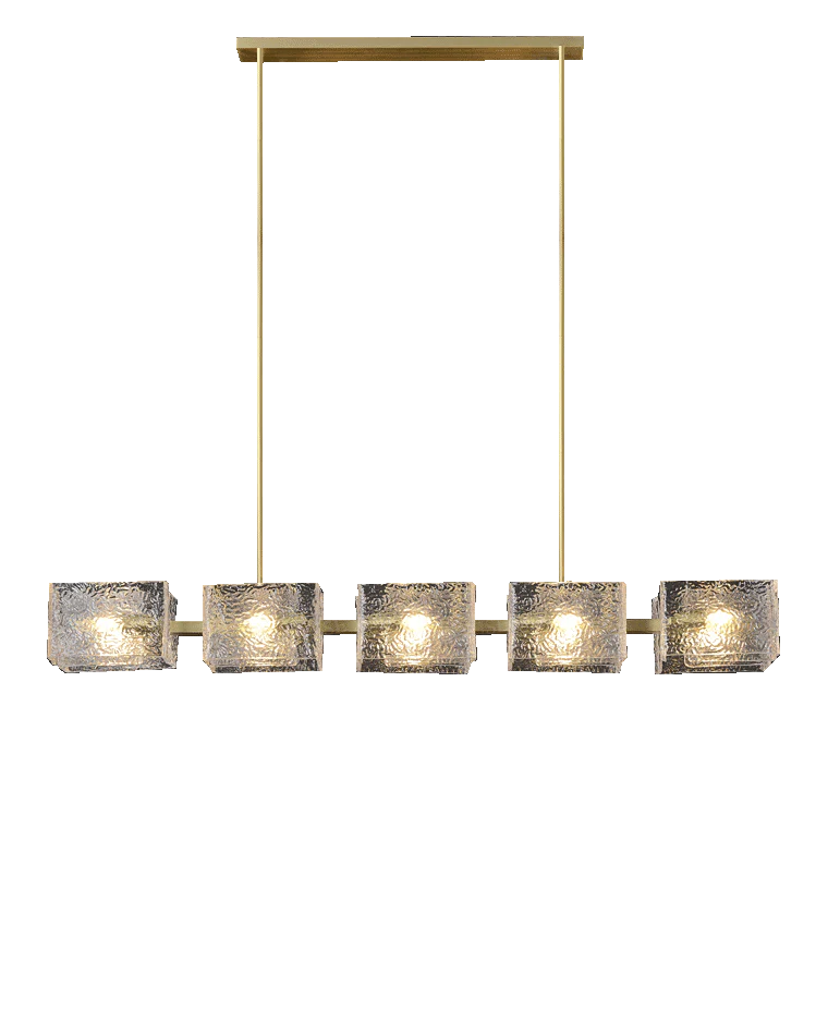 WOMO Textured Glass Linear Chandelier-WM2175 - Image 23