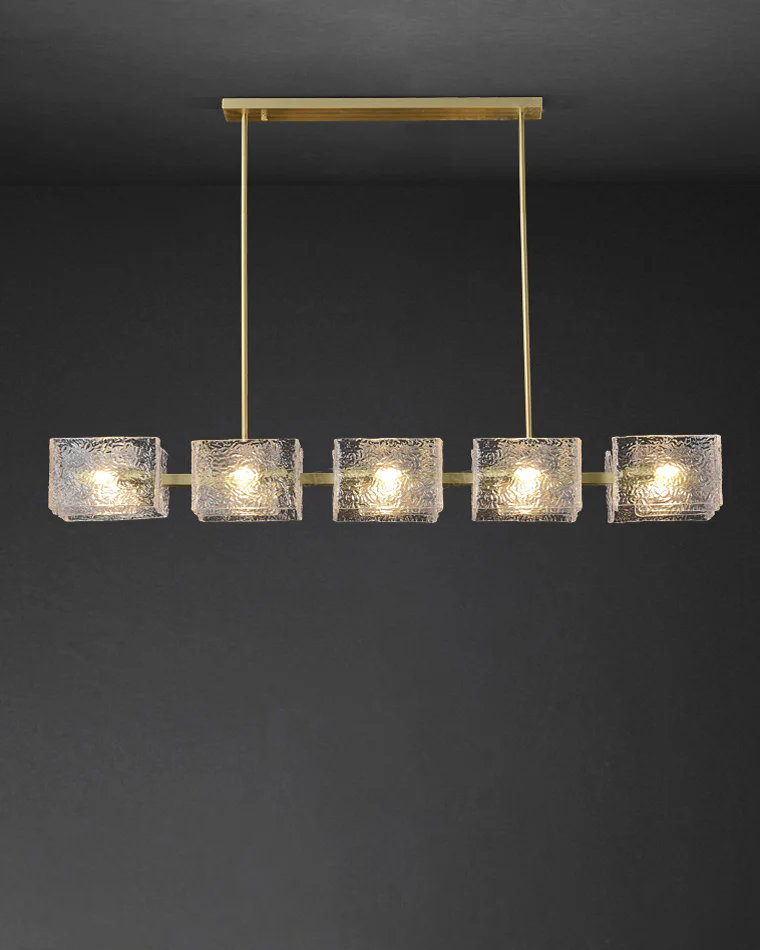 WOMO Textured Glass Linear Chandelier-WM2175 - Image 5