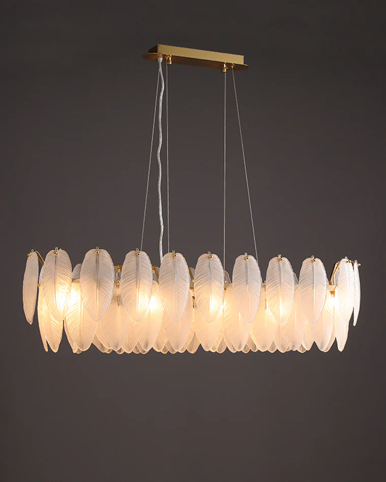 WOMO Frosted Glass Feather Chandelier-WM2196 - Image 32