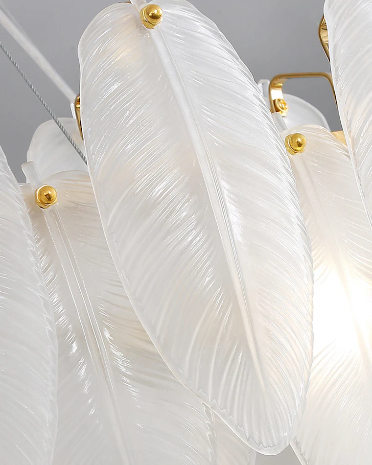 WOMO Frosted Glass Feather Chandelier-WM2196 - Image 33