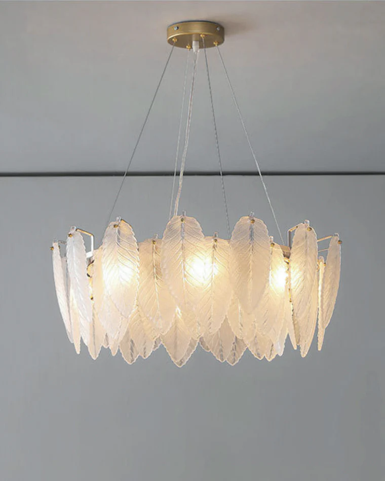 WOMO Frosted Glass Feather Chandelier-WM2196 - Image 39