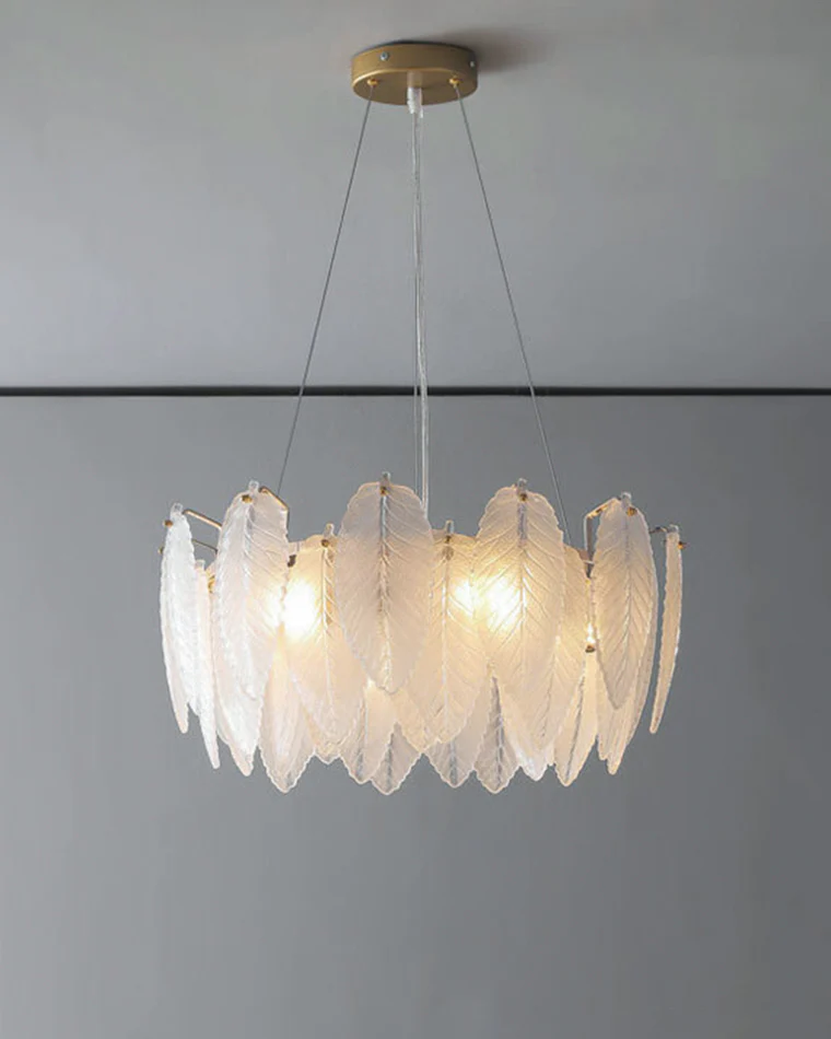 WOMO Frosted Glass Feather Chandelier-WM2196 - Image 41