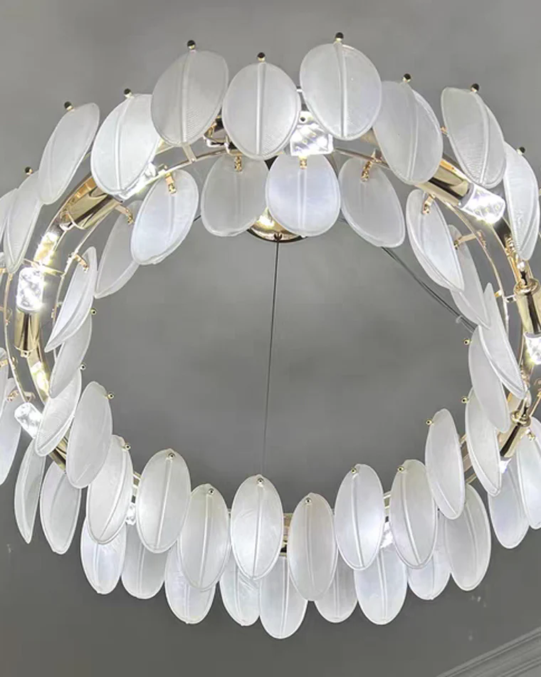 WOMO Frosted Glass Feather Chandelier-WM2196 - Image 50