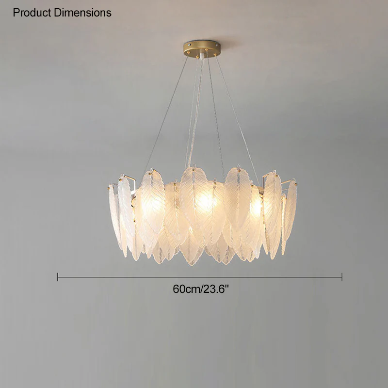 WOMO Frosted Glass Feather Chandelier-WM2196 - Image 62