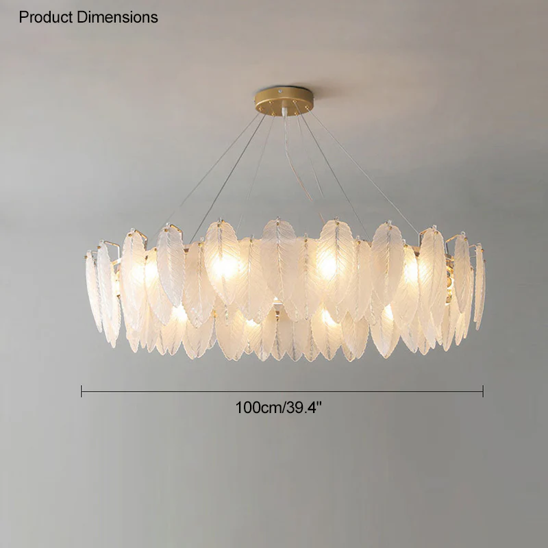 WOMO Frosted Glass Feather Chandelier-WM2196 - Image 64
