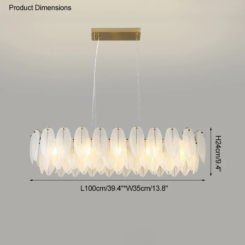 WOMO Frosted Glass Feather Chandelier-WM2196 - Image 65