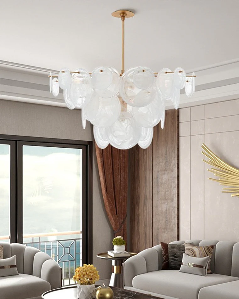 WOMO Textured Glass Disc Chandelier-WM2477 - Image 10